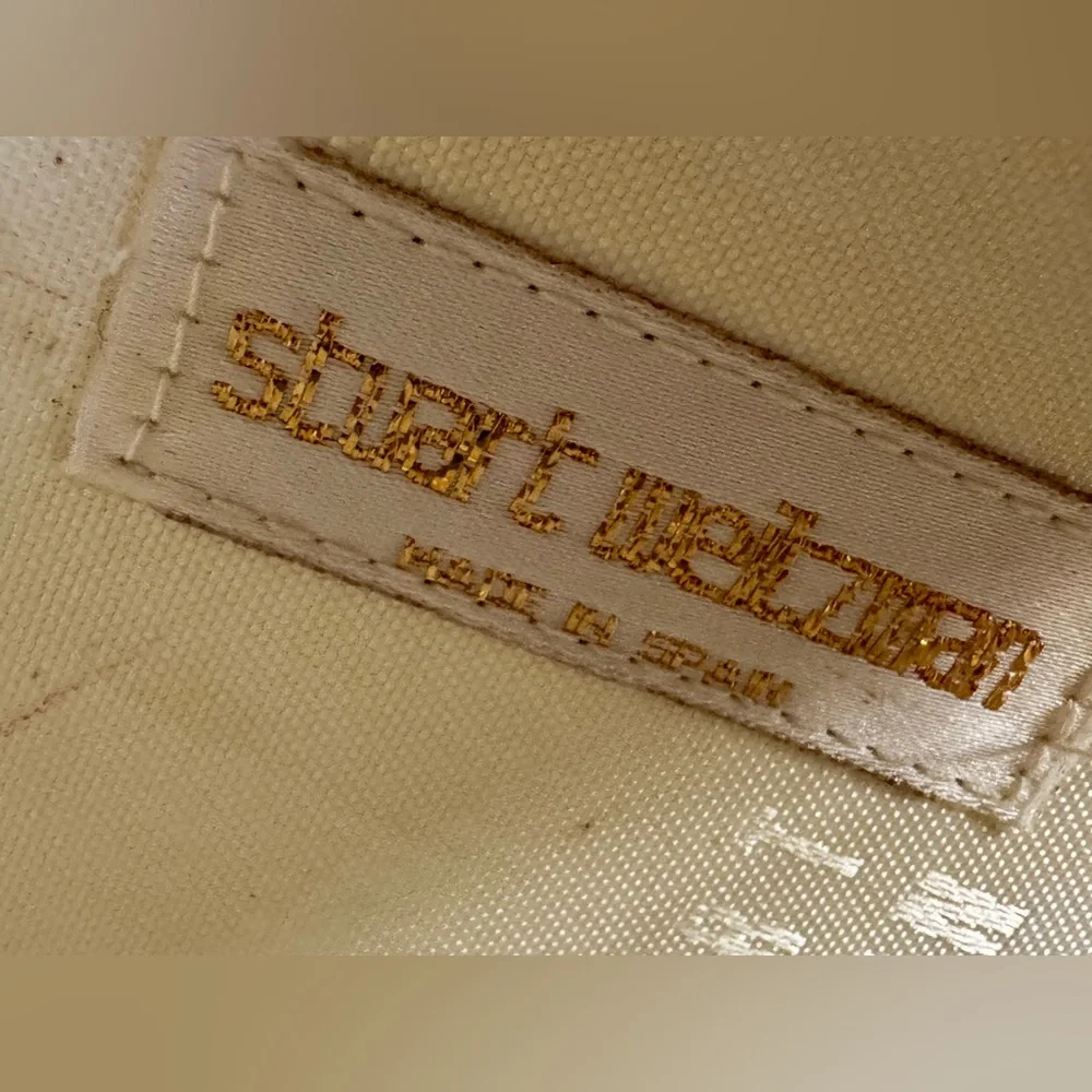 Vintage Stuart Weitzman leather framed Gold Women's Handbag purse - Picture 4 of 11